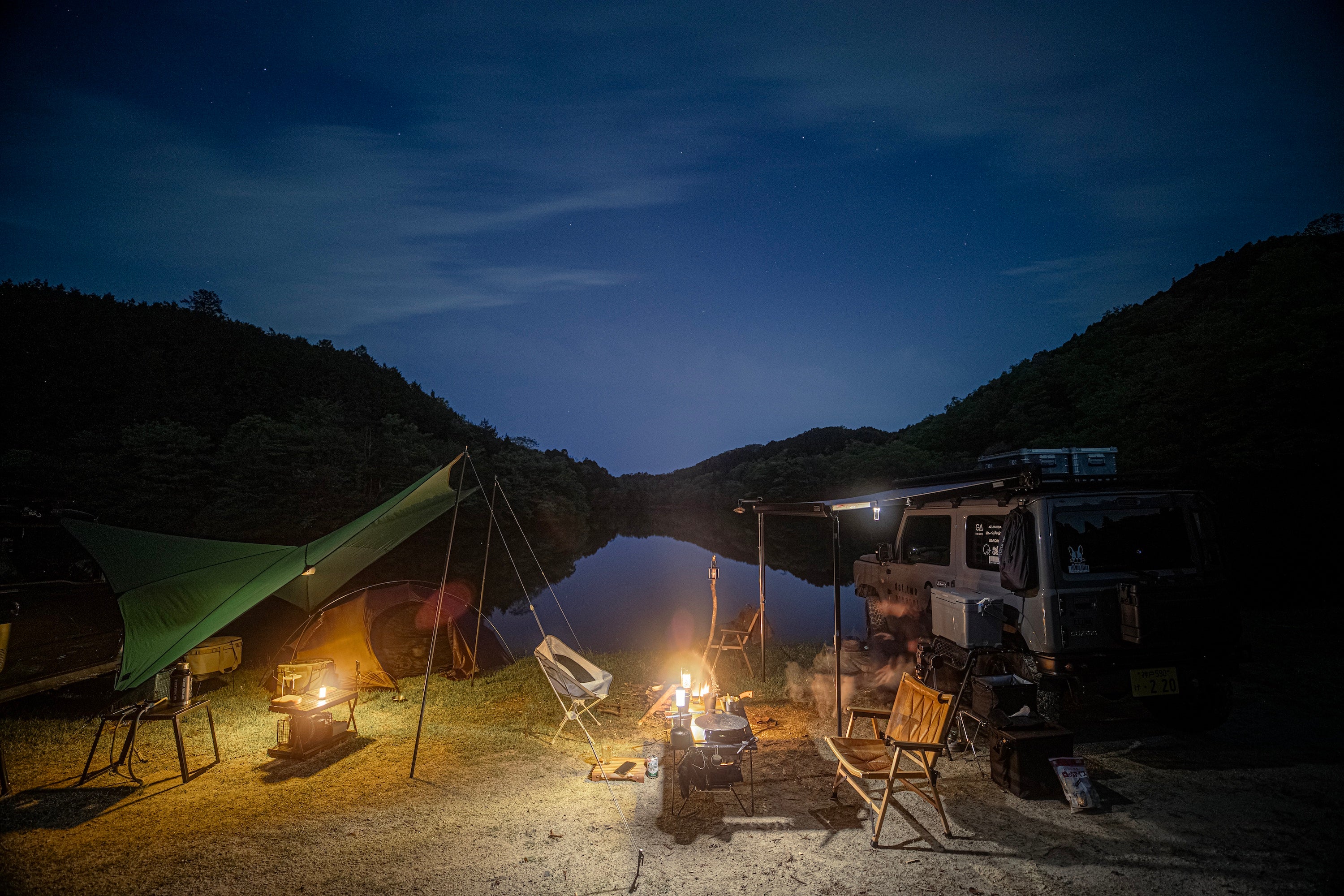 わんこを連れてまったり湖畔キャンプ